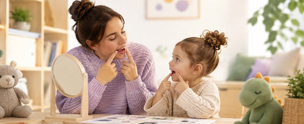 Mama uči otroka izgovarjati črko r